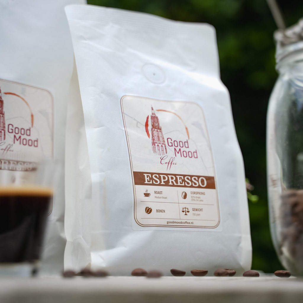 Detail van de Espresso Bonen verpakking